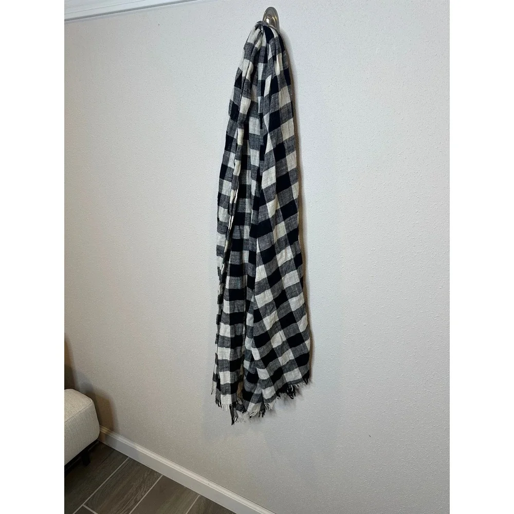 Madewell Black White Buffalo Plaid‎ Scarf